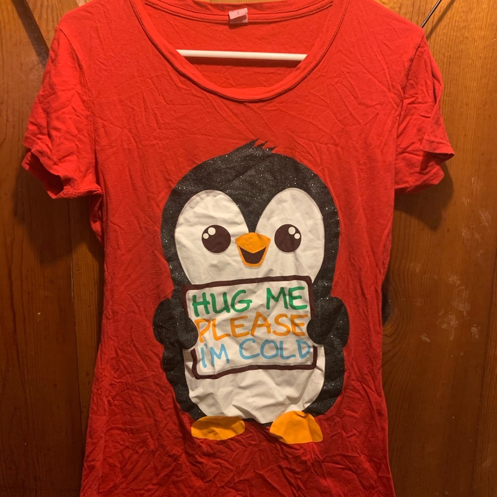 Red penguin shirt